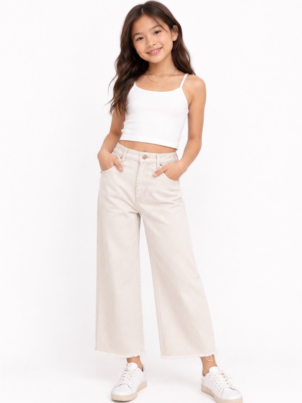 Zara Kids Beige Wide-Leg Pants
